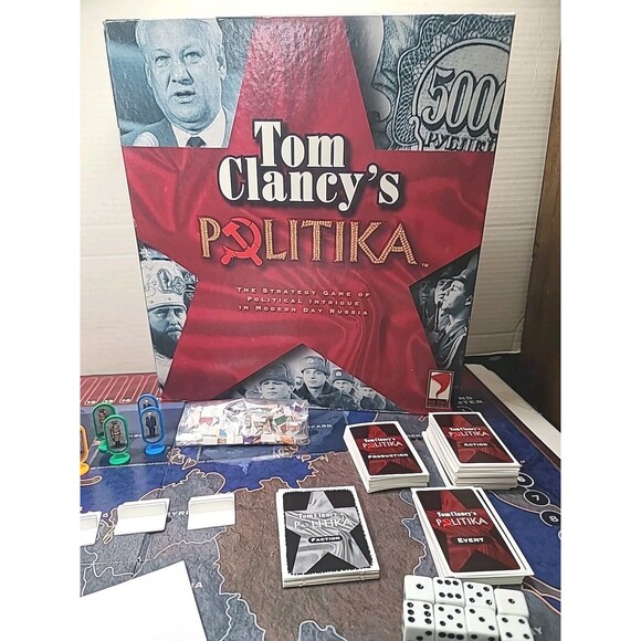 Vintage Tom Clancy Politika Board Game 1997 Russia USSR  EUC Gamenight Complete - Picture 1 of 7